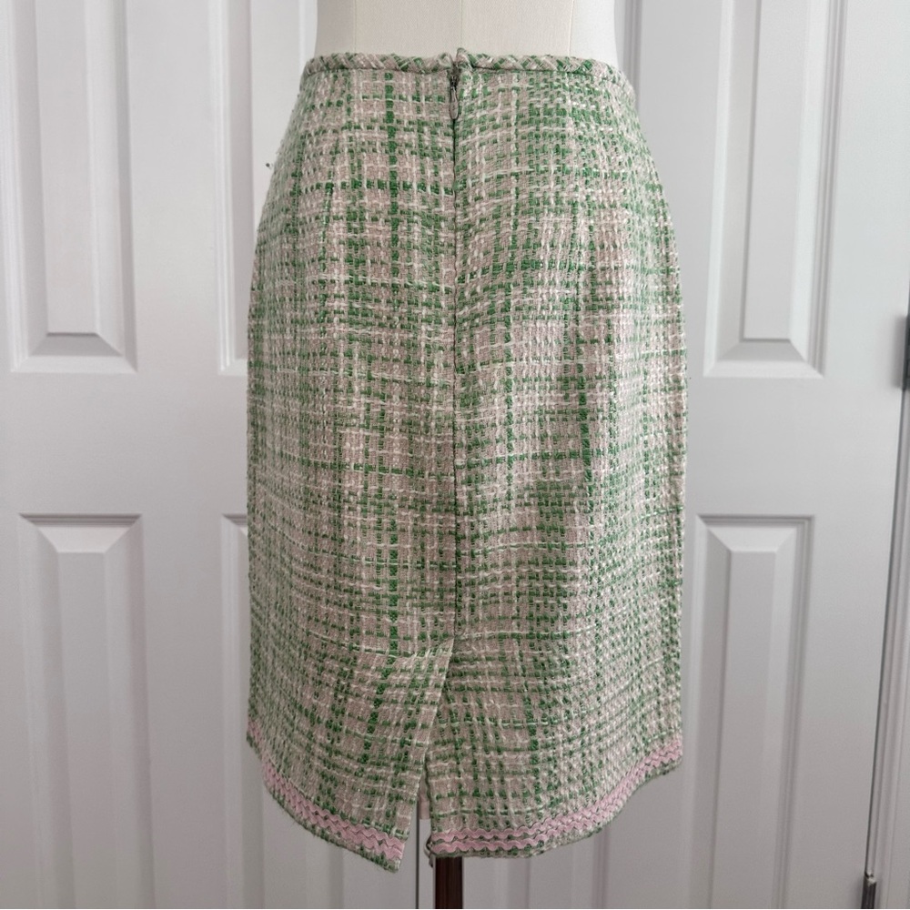 Isabel & Nina Elegant Green Tweed Women's Long Jacket and Skirt Suit, Size 2 - Picture 5 of 16